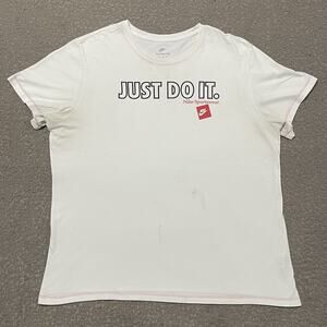 Nike Shirt Mens 2XL White Just Do It Graphic Sportwear Short Sleeve Tee